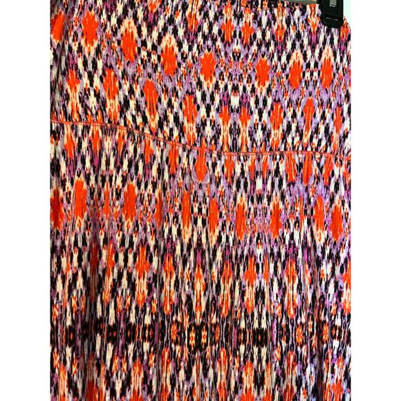 Cynthia Rowley Tropicalcore Colorful Stretchy Orange/Purple Print Maxi Skirt 1X - Picture 4 of 5